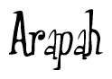 The image contains the word 'Arapah' written in a cursive, stylized font.