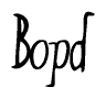 The image is a stylized text or script that reads 'Bopd' in a cursive or calligraphic font.