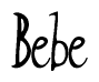 The image is of the word Bebe stylized in a cursive script.