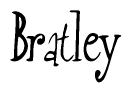 The image contains the word 'Bratley' written in a cursive, stylized font.