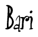 The image is a stylized text or script that reads 'Bari' in a cursive or calligraphic font.