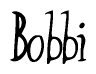 The image is of the word Bobbi stylized in a cursive script.