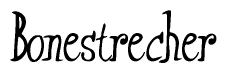 The image contains the word 'Bonestrecher' written in a cursive, stylized font.