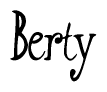 The image is of the word Berty stylized in a cursive script.