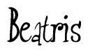 The image is of the word Beatris stylized in a cursive script.
