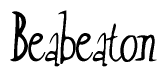   The image is of the word Beabeaton stylized in a cursive script. 