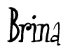 The image contains the word 'Brina' written in a cursive, stylized font.