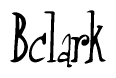The image contains the word 'Bclark' written in a cursive, stylized font.