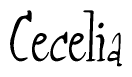 The image contains the word 'Cecelia' written in a cursive, stylized font.