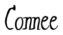 The image is of the word Connee stylized in a cursive script.