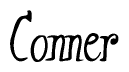 The image is of the word Conner stylized in a cursive script.