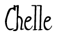The image is a stylized text or script that reads 'Chelle' in a cursive or calligraphic font.