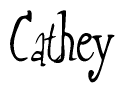 The image is of the word Cathey stylized in a cursive script.