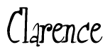 The image is of the word Clarence stylized in a cursive script.