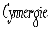 The image is a stylized text or script that reads 'Cynnergie' in a cursive or calligraphic font.