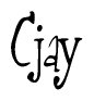 The image is of the word Cjay stylized in a cursive script.