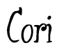 The image is of the word Cori stylized in a cursive script.