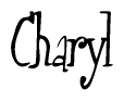 The image is a stylized text or script that reads 'Charyl' in a cursive or calligraphic font.