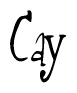 The image is a stylized text or script that reads 'Cay' in a cursive or calligraphic font.