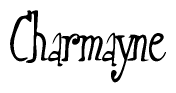 The image contains the word 'Charmayne' written in a cursive, stylized font.