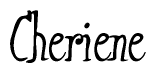 The image contains the word 'Cheriene' written in a cursive, stylized font.