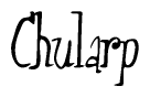 The image is of the word Chularp stylized in a cursive script.