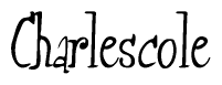 The image is of the word Charlescole stylized in a cursive script.