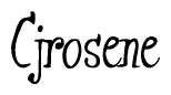 The image is of the word Cjrosene stylized in a cursive script.