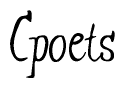 The image contains the word 'Cpoets' written in a cursive, stylized font.
