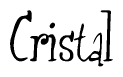 The image contains the word 'Cristal' written in a cursive, stylized font.
