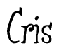 The image contains the word 'Cris' written in a cursive, stylized font.