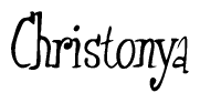 The image is of the word Christonya stylized in a cursive script.