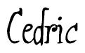 The image is of the word Cedric stylized in a cursive script.