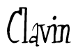 The image is of the word Clavin stylized in a cursive script.
