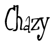 The image contains the word 'Chazy' written in a cursive, stylized font.