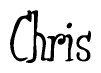 The image contains the word 'Chris' written in a cursive, stylized font.