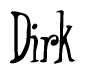 The image is a stylized text or script that reads 'Dirk' in a cursive or calligraphic font.