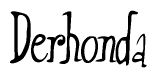 The image contains the word 'Derhonda' written in a cursive, stylized font.