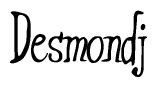 The image is of the word Desmondj stylized in a cursive script.