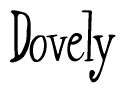 The image is a stylized text or script that reads 'Dovely' in a cursive or calligraphic font.