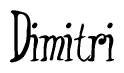 The image is a stylized text or script that reads 'Dimitri' in a cursive or calligraphic font.