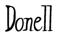 The image contains the word 'Donell' written in a cursive, stylized font.
