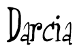 The image is a stylized text or script that reads 'Darcia' in a cursive or calligraphic font.
