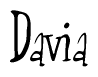 The image is of the word Davia stylized in a cursive script.