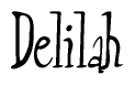 The image is a stylized text or script that reads 'Delilah' in a cursive or calligraphic font.