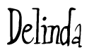 The image contains the word 'Delinda' written in a cursive, stylized font.