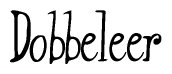 The image contains the word 'Dobbeleer' written in a cursive, stylized font.