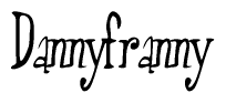 The image is of the word Dannyfranny stylized in a cursive script.