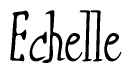 The image is of the word Echelle stylized in a cursive script.