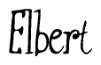The image is of the word Elbert stylized in a cursive script.